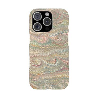 Soft Green and Multi-Colored Marbled Design, Italy Feather Phone Case, Multi-Color, Slim Phone Cases, Case-Mate IPHONE16 and all sizes