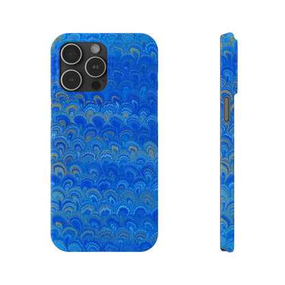 Blue Marbled Design, Italy Feather Phone Case, Multi-Color, Slim Phone Cases, Case-Mate IPHONE16 and all sizes