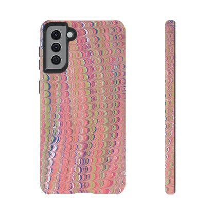 Pink Pastels Feather Marbled Vintage Design iPhone 16 + Samsung + Apple + Google - 2 finishes