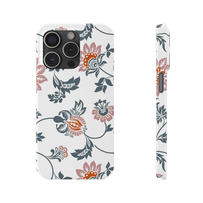 Pink and Green Flower Pattern, Floral Slim Phone Cases, Case-Mate IPHONE16 and all sizes