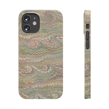Soft Green and Multi-Colored Marbled Design, Italy Feather Phone Case, Multi-Color, Slim Phone Cases, Case-Mate IPHONE16 and all sizes