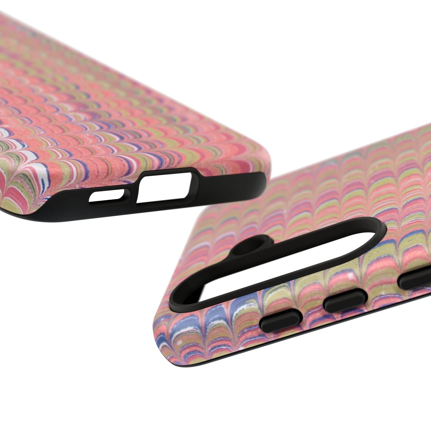 Pink Pastels Feather Marbled Vintage Design iPhone 16 + Samsung + Apple + Google - 2 finishes