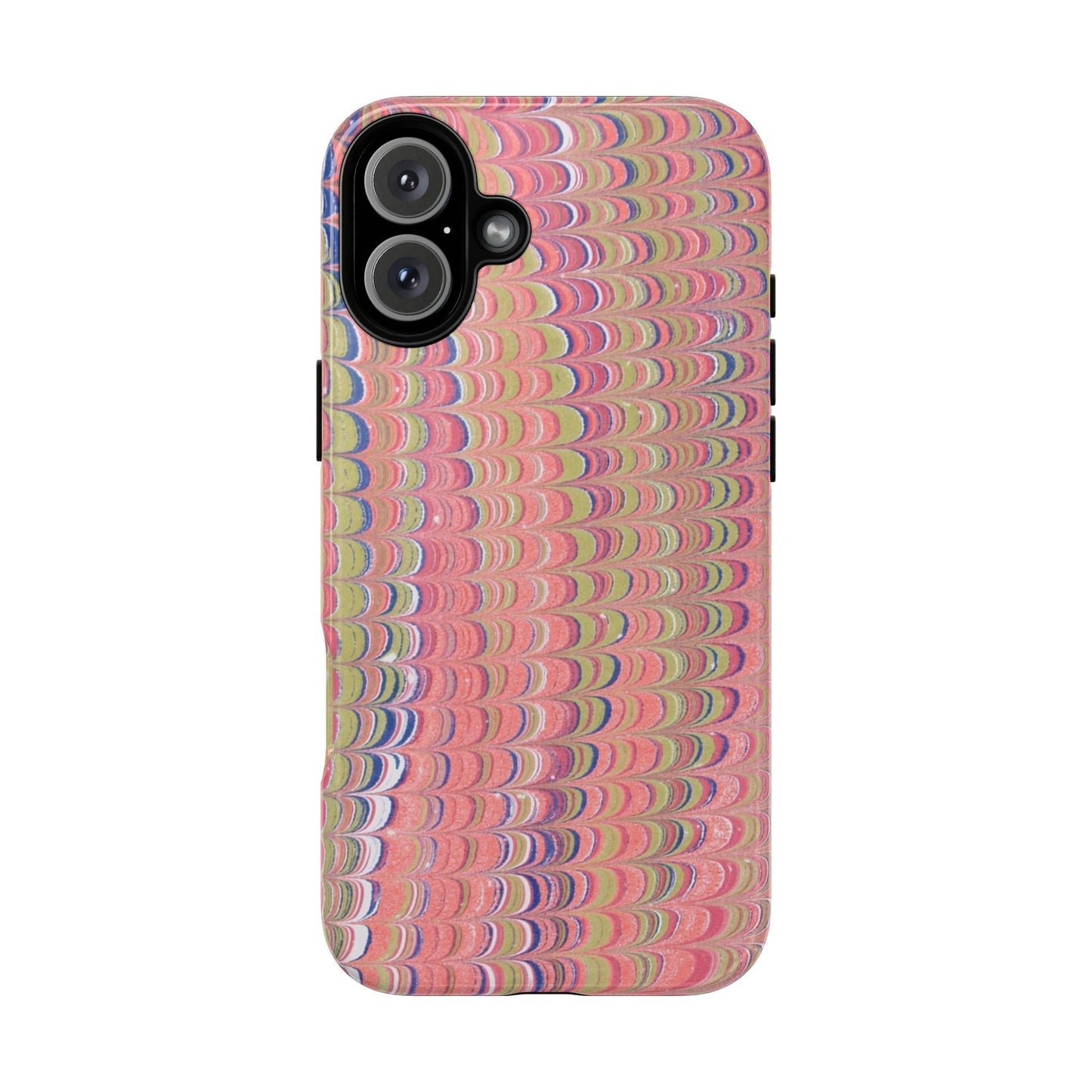 Pink Pastels Feather Marbled Vintage Design iPhone 16 + Samsung + Apple + Google - 2 finishes