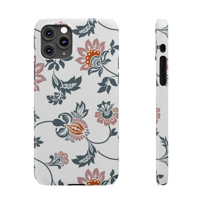 Pink and Green Flower Pattern, Floral Slim Phone Cases, Case-Mate IPHONE16 and all sizes