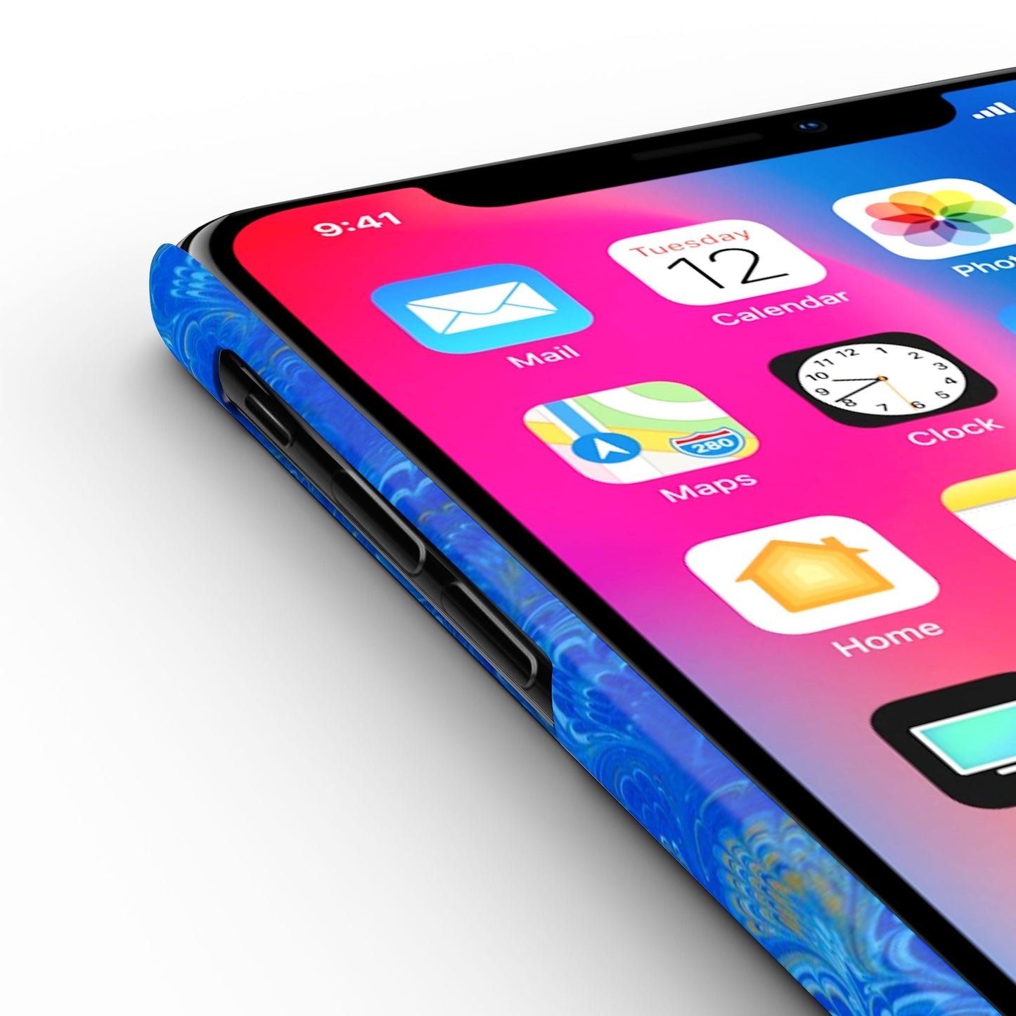 Blue Marbled Design, Italy Feather Phone Case, Multi-Color, Slim Phone Cases, Case-Mate IPHONE16 and all sizes