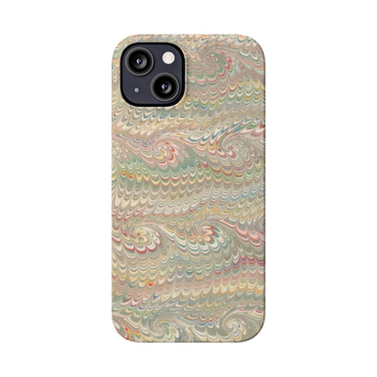 Soft Green and Multi-Colored Marbled Design, Italy Feather Phone Case, Multi-Color, Slim Phone Cases, Case-Mate IPHONE16 and all sizes
