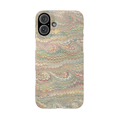 Soft Green and Multi-Colored Marbled Design, Italy Feather Phone Case, Multi-Color, Slim Phone Cases, Case-Mate IPHONE16 and all sizes