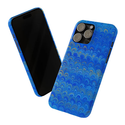 Blue Marbled Design, Italy Feather Phone Case, Multi-Color, Slim Phone Cases, Case-Mate IPHONE16 and all sizes