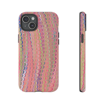 Pink Pastels Feather Marbled Vintage Design iPhone 16 + Samsung + Apple + Google - 2 finishes